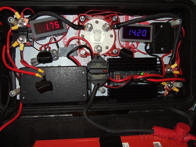 volts out.JPG - This shows the slight increase in voltage after passing through the AC to DC power supply, DC booster and charger.  All 3 have the ability to independently regulate their voltages.